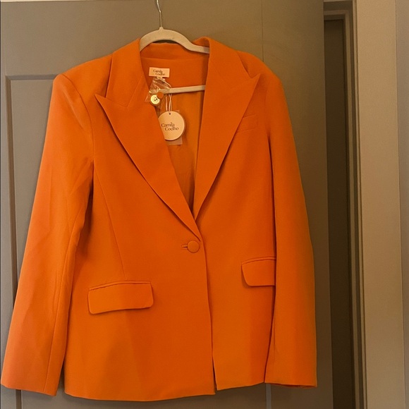 Camila Coelho Orange Tailored Blazer - Picture 2 of 5